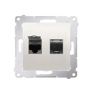 Kontakt-Simon D62E.01/41 dubultā datorligzda RJ45 6. kategorija ekranēta balta