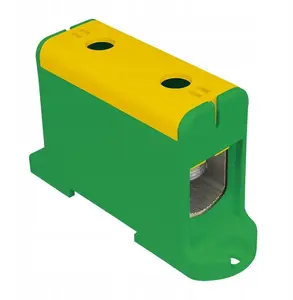 Однополюсный распределительный блок ELEKTROPLAST WLZ35P/150/z для AL/CU 35-150мм2, желто-зеленый, монтаж на DIN-рейку и плоскую поверхность