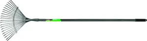 MODECO Leaf Rake MN-79-512 with 22 Tines, 45 cm Head and 1.5 m Metal Handle