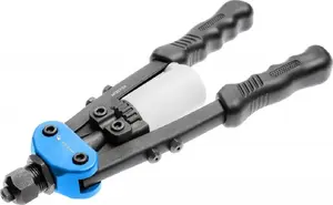 Högert Technik HT2C154 Two-Handed Rivet Tool, 250 mm, 5 Interchangeable Heads, Max 4.8 mm