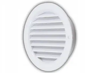 Ventika apaļais ventilācijas režģis ar sietu un atloku 125mm balts MW125KO