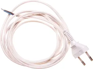 Zamel Power Cord without Switch 250cm 2x0.75mm² White