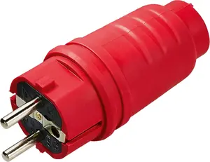 Düwi 12101 Rubber Plug 2P+E 16A 250V IP20 Red