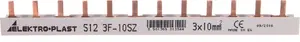 Трехфазная шина-гребенка ELEKTROPLAST IZS10/3F/12 PIN 10мм2 63А 12 контактов