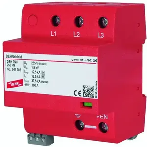 Dehn pārsprieguma ierobežotājs 1+2 tips 3-polu 12,5/37,5kA 1,5kV