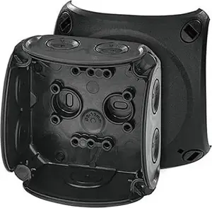 Hensel DK 0200 B Junction Box for Indoor Installations, IP66, Black, with Membrane Glands