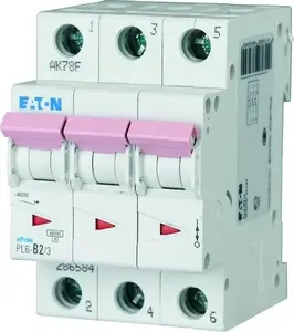 Автоматический выключатель EATON PL6-B2/3, 2 полюса, 2А, характеристика B, 6кА