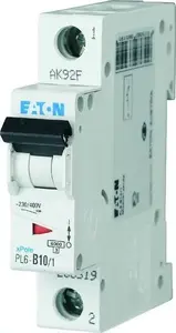 Eaton PL6-D10/1 Miniature Circuit Breaker 10A 1-Pole 6kA