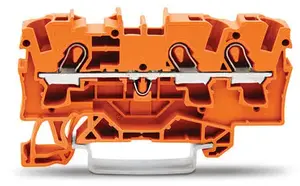 Wago 2004-1302 3-vadu caurejošā spailes bloks, 4 mm², oranžs