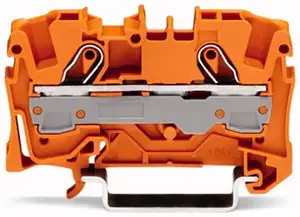 Wago 2006-1202 2-vadu caurvada spailes bloks, 6 mm², oranžs