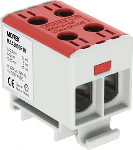 Клемма на DIN-рейку MOREK MAA2050R10, 2x1.5-50мм, красная