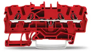 Wago 2002-1403 4-vadītāju caurejošā spailes bloks, 2.5 mm², sarkans