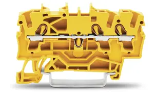 Wago 2002-1306 3-vadu caurejošā spailes bloks, 2.5 mm², dzeltens