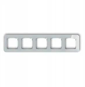 Karlik 5-gang universal rounded frame, glass effect, grey frame with graphite matte base