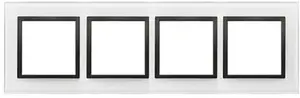 Kontakt-Simon 54 Nature 4-Gang Glass Frame, Black Pearl