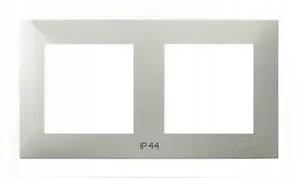Ospel Szafir Double Frame for IP44 Switches, Cashmere Beige