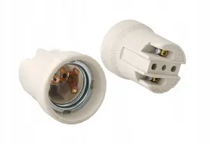 GTV AE-OCEE27-MM Ceramic E27 Lamp Holder with Mounting Base, Grey