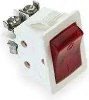 Elgotech ŁKD-2N-1 Rocker Switch with Illumination, Screw Terminals, White