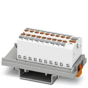 Phoenix Contact 1047461 PTFIX Distribution Block, 18x1.5mm², DIN Rail Mount, White, 20 Pieces
