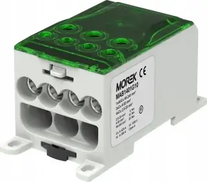 MOREK OJL400A Distribution Block, 1000V, Input 1x95-240mm2, Output 3x6-50mm2 and 4x2.5-35mm2, Green