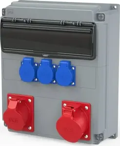 PCE OPOLE Stationary Distribution Board 32A 5P with 16A Circuit Breakers and 63A RCD IP54