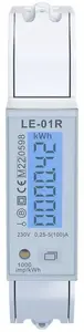 FF LE-01R vienfāzes enerģijas skaitītājs, aktīvā un reaktīvā jauda, 100A, MID sertificēts, 2 impulsu izejas