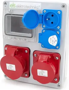 ELS Elektrotechnika Mikołajki būvniecības sadales skapis 16A/5, 32A/5, 2xGS, sienas montāža