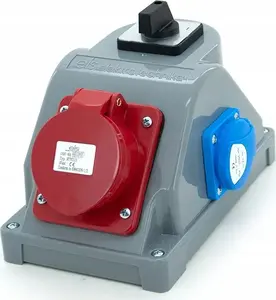 ELS Elektrotechnika COMBOPOL būvniecības sadales kārba 16A/5, 230V kontaktligzda, 0-1 slēdzis, virsapmetuma
