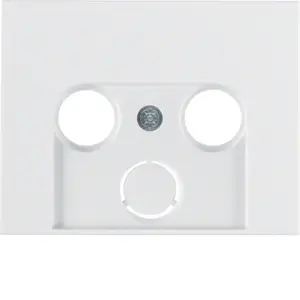 Hager 12017019 Central Plate for Antenna Socket, White