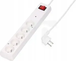 Сетевой фильтр Jonex PS-5PF, 5 розеток, 10А, кабель 5м, белый