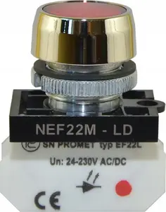 Сигнальная лампа Promet NEF22 плоская металлическая, красная
