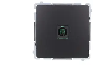 Телефонная розетка Kontakt-Simon Simon Basic RJ11 универсальная одинарная, черная
