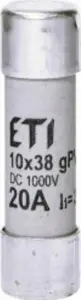 Eti-Polam CH10 Cylindrical PV Fuse Link 10x38mm 20A gPV 1000V DC