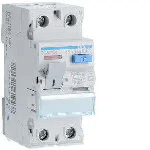 Дифференциальный автоматический выключатель Hager CCA216J 2P 16A 0.01A тип A