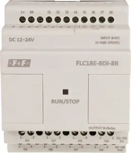 F&F FLC18E-8DI-8R Analog-Digital I/O Expansion Module, 8 Digital Inputs, 4 Analog Inputs, 12-24V DC