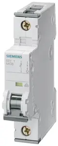 Siemens 5SY7110-7 Miniature Circuit Breaker, 1-Pole, C10, 15kA