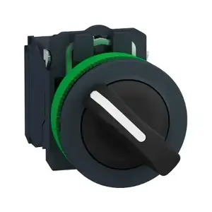 Schneider Electric Harmony XB5 Flush Mounted Selector Switch, 2-Position, Black