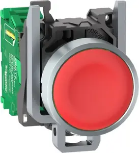 Schneider Electric Harmony XB4R Wireless and Batteryless Pushbutton Head with Transmitter, Red, Metal