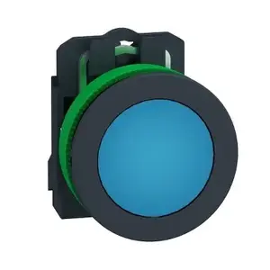 Schneider Electric XB5FVG6 Harmony Flush Mounted Push Button, Blue, 110-120V AC LED