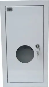 Alfako A-RW6E Flush-Mounted Metal Distribution Board for 1 Electronic Meter and 6 Circuit Breakers with Window and Lock RAL 9003