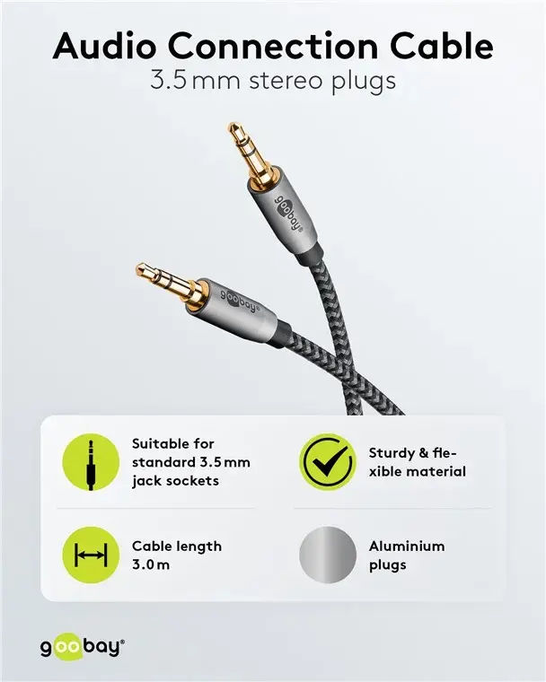 Goobay 3.5mm TRS Audio Cable 3m | Male to Male Photo 2