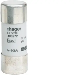 Hager LF563G Cylindrical Fuse 22x58mm 63A gG