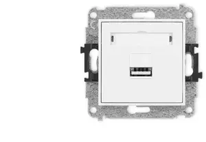 Karlik MINI Single USB Charger Mechanism, 5V, 2A, Matte White