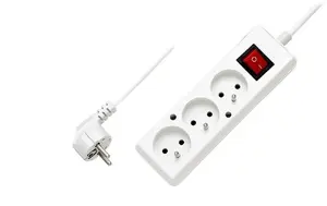 Jonex PS-370WS Power Extension Cord, 3 Sockets, 10A, 5m, White