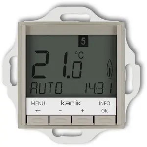 Karlik MINI 60MRT-3.2 Universal Electronic Weekly Temperature Controller with Blue Backlight, Taupe