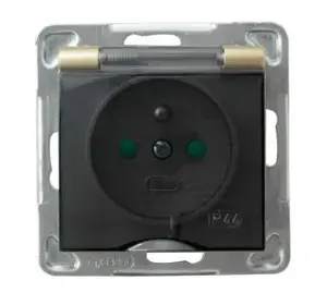Розетка с заземлением Ospel Impresja GPH-1YZP/m/28/d, 16А, золотая