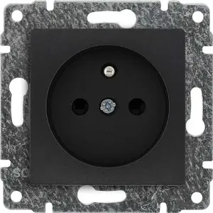 KOS Single Socket Outlet with Shutters, Anthracite, 516134