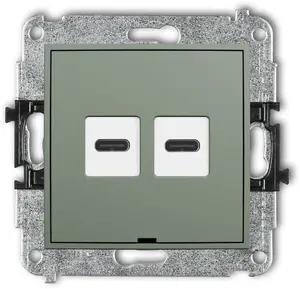 Karlik MINI Dual USB-C Charger Mechanism, 20W, Sage
