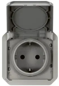 Розетка Legrand PLEXO55 Schuko, 16А, 2 модуля, серая