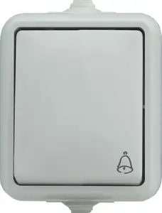 KOS Hydro Line Single Bell Push Button, IP44 Hermetic, White